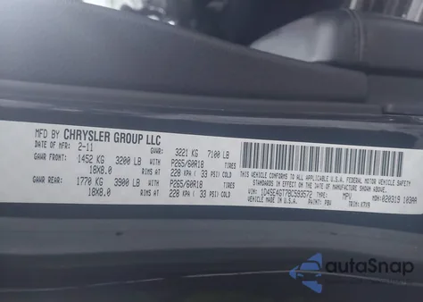 2011 Dodge Durango Crew from USA, damaged, VIN 1D4SE4GT7BC593572